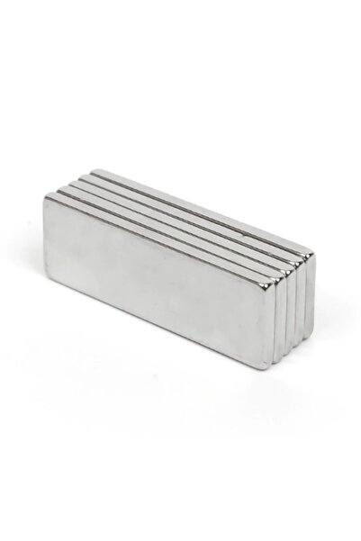 Dünya Magnet 5 Adet, Köşeli Neodyum Mıknatıs, Süper Güçlü, 30mm X 10mm X 2mm