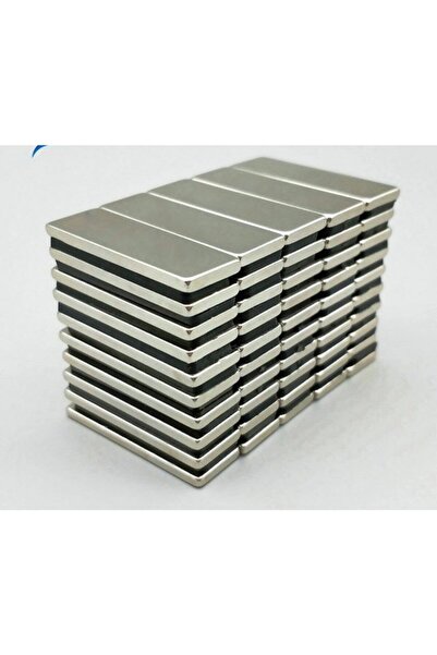 Dünya Magnet 5 Adet, Köşeli Neodyum Mıknatıs, Süper Güçlü, 30mm X 10mm X 2mm