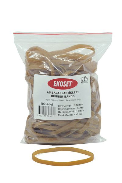 ekoset Wide Rubber Pack Packaging Case Rubber 100x5mm 100 Pieces