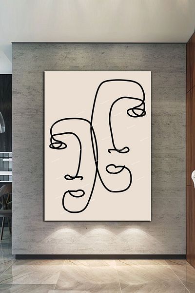 Morfil Sanat Atölyesi Πρόσωπα και Σχέδια Μινιμαλιστικό Μοντέρνο Καλλιτεχνικό Πίνακα Καμβά