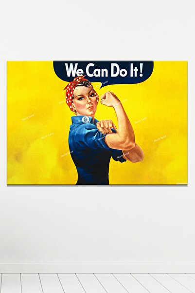 Pop Art Tablo Güçlü Kadın Tablosu War Worker Kanvas Tablo