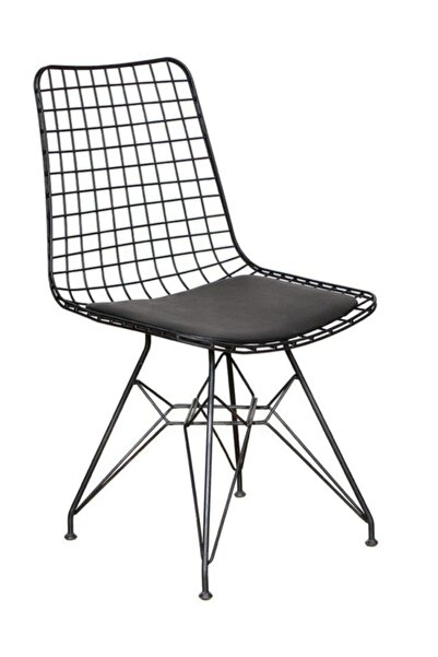 elif aksesuar Metal Siyah Tel Sandalye