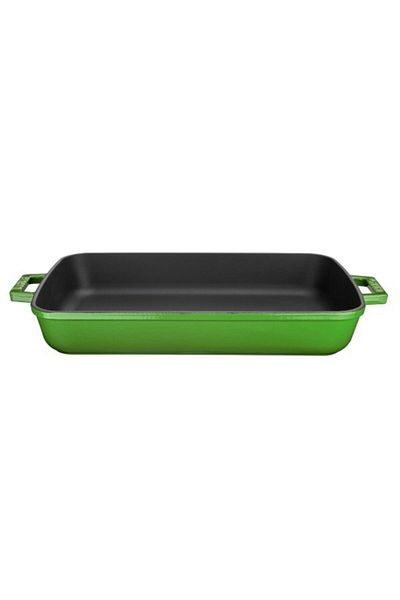 Lava Cast Iron Rectangular Tray 26x40 Cm Green