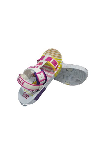 Calx Ca191-010 Baby Girl White Pink Love Written Daily Walking Sandals