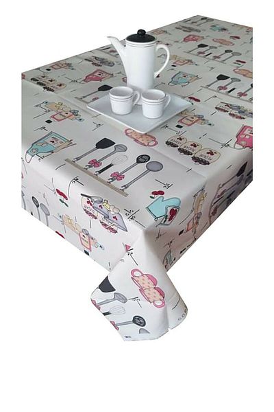 Ekselans Home Tea Enjoyment Care Free Stain Resistant Duck Fabric Living Room - Kitchen Table Cloth