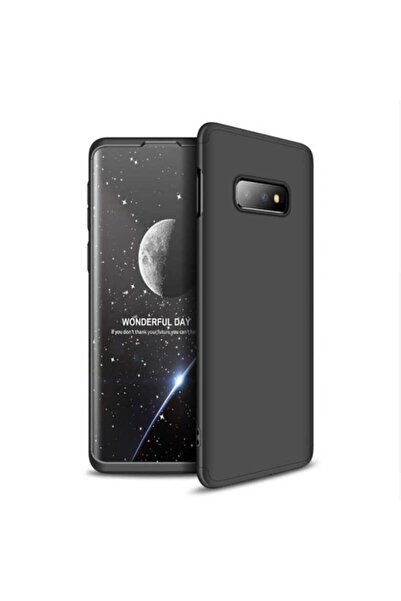 Nezih Case Samsung Galaxy S10e Uyumlu Tam Koruma Sert Silikon Kılıf (ULTRA İNCE) Siyah