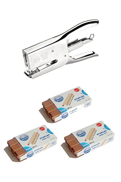 Delta Pens Tipi Çelik Zımba Makinesi (35 Kağıt) 24/6 150 Tel 3 Paket 24/6