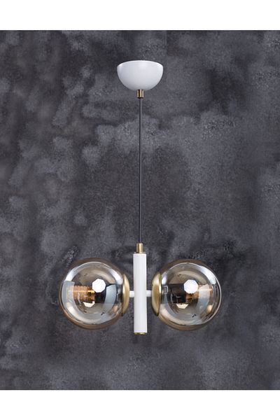 MŞ Aydınlatma Monera White Tumbled Finish Honey Glass Chandelier