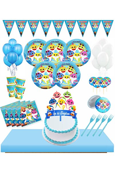 Masal Şekerleme Baby Shark 16 Kişilik Doğum Günü Set