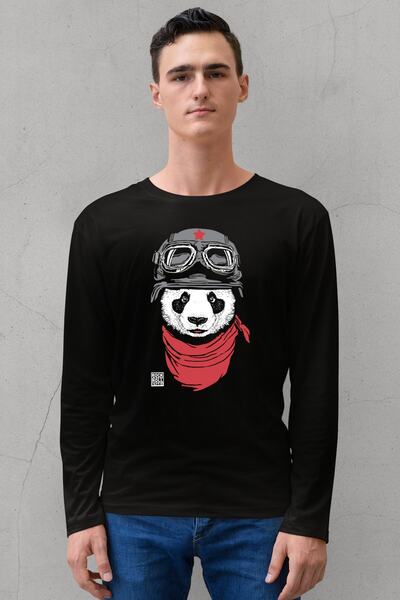 ROCKANDROLL Tricou bărbătesc din bumbac pieptănat cu mânecă lungă Bandana Nea...