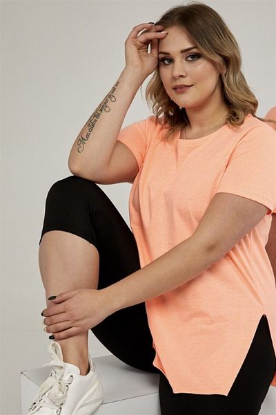 Seamoda Tricou de bază cu decolteu rotund - portocaliu neon