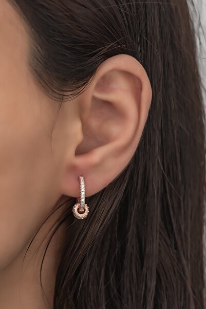 Nereze 925 Ayar Gümüş Zirkon Taşlı Halka Küpe