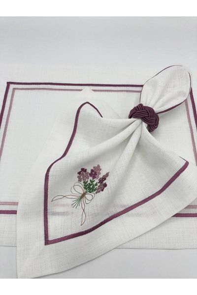 KATMERTEKS 8 Pieces Wicker Model Plum Napkin Ring Ring