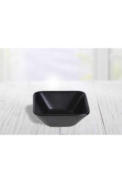 Keramika Kare 15 Cm Kase Mat Siyah 6 Lı