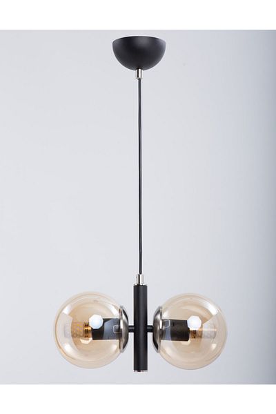 MŞ Aydınlatma Monera Black Nickel Plated Honey Glass Chandelier