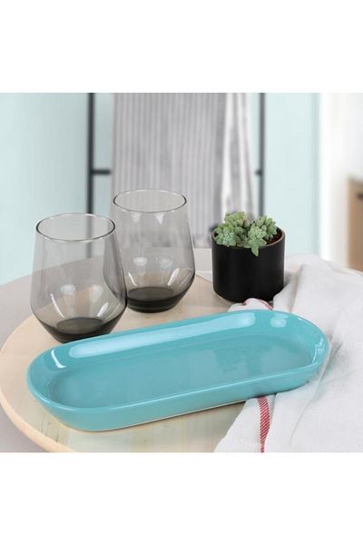 Keramika 26 cm Turquoise Noyan Boat Plate