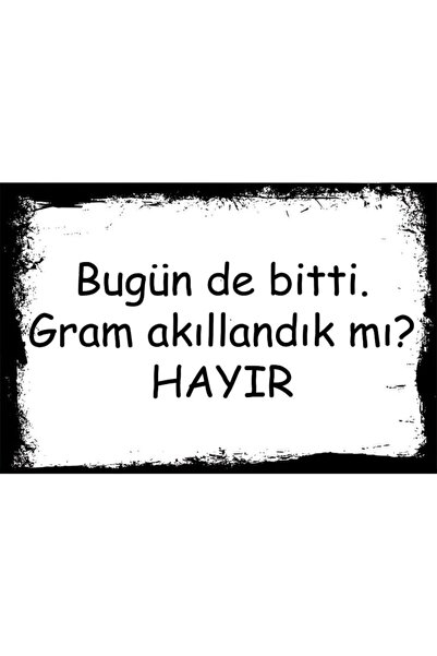 Hayal Poster Duvar Yazıları (akıllandık Mı) Retro Ahşap Poster
