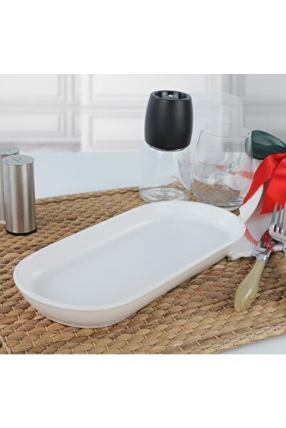 Keramika 26 cm Matte White Noyan Boat Plate