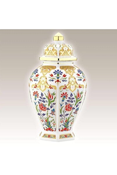 Kütahya Porselen El Yapımı Kapaklı Küp Dekor No: 01412