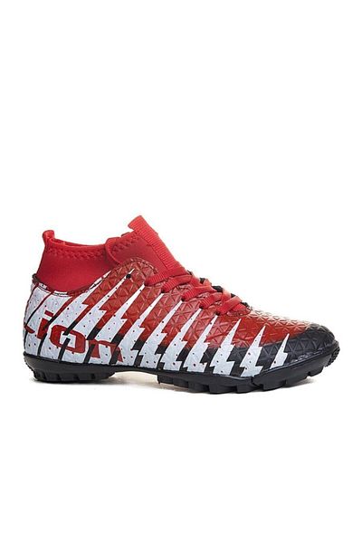 Lion Black Red High Top Astroturf Football Shoes