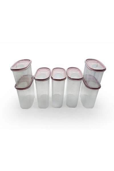 Melkan Home Food Container 7 Pieces Set Total 13 Liters Food Storage Container Powder