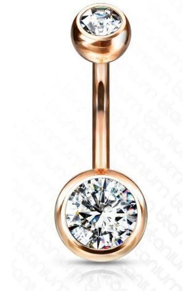 AyçaSilver Steel Rose Belly Piercing