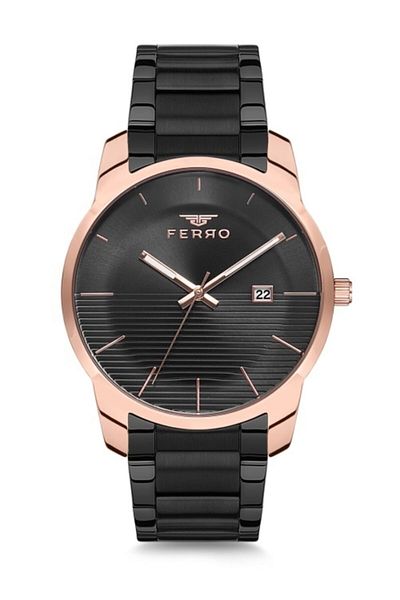FERRO Black Steel Cord Men's Wristwatch F81883A-898-R