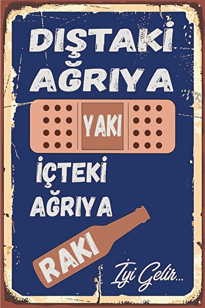Hayal Poster Duvar Yazıları (içteki Ağrı) Retro Ahşap Poster