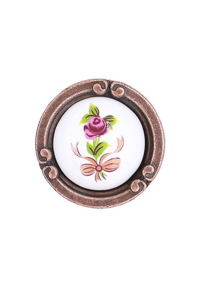 Porcellana Perla Porcelain Handle Cabinet Drawer Furniture Kitchen Children's Handle Emerald Button