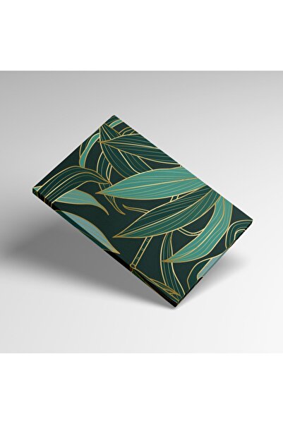 HOMEPACK Canvas Wall Painting Set 3 Piece Canvas Set Green Gold Leaves Hp100