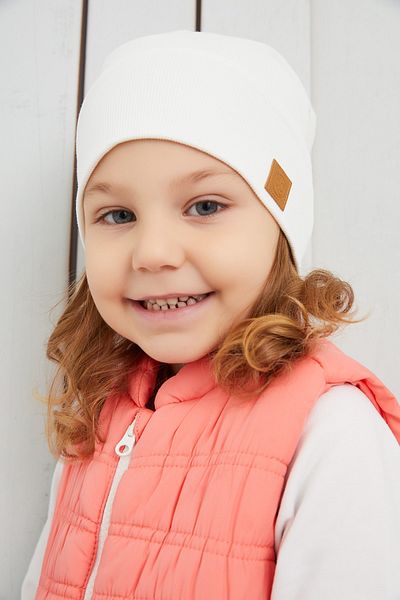 Babygiz Baby Girl Child White Hat Beanie Handmade Comfortable Skin-friendly 100% Cotton Camisole