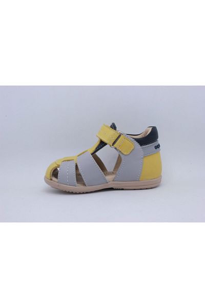 Ortopedia Yellow Gray First Step Sandals