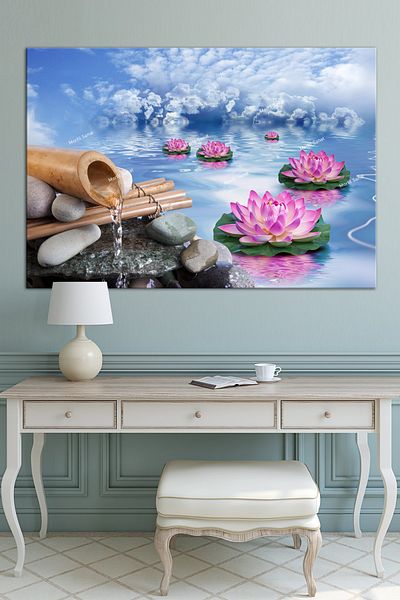 Morfil Sanat Atölyesi Floare De Lotus Și Pacea Sipa Hotel Sauna Sport Pictură Decorativă Pe Pânză