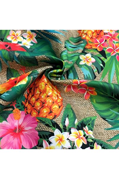 SUZANİ Çuval Zemin Ananas Desenli Dijital Baskılı Kumaş Kms-0925