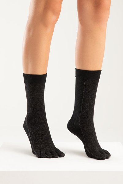 Bonny Silver Anti-Fungal Toe Socket Women's Black Silver Socks Pack of 3