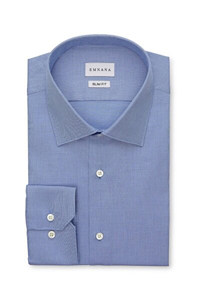 EMNANA Mavi Premium Slim Fit Gömlek
