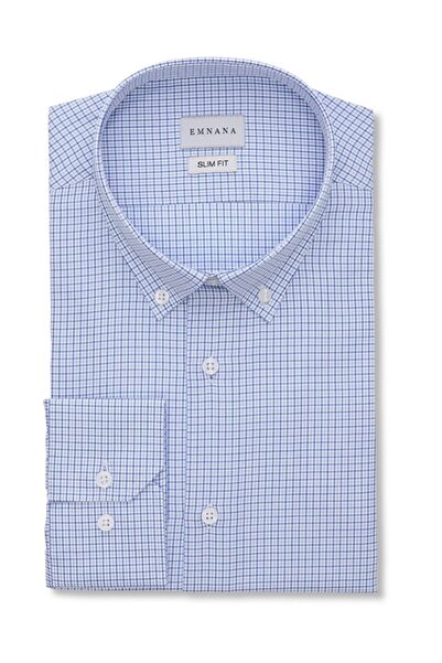 EMNANA Kareli Spor Slim Fit Gömlek