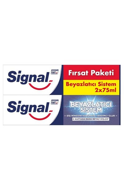 Signal معجون أسنان بنظام التبييض 75 مل، مجموعة من قطعتين