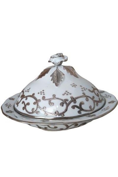 Kütahya Porselen Sultan Sugar Bowl Platinum Color