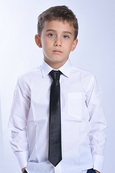 ceocuk White Kids Shirt with Tie Gift