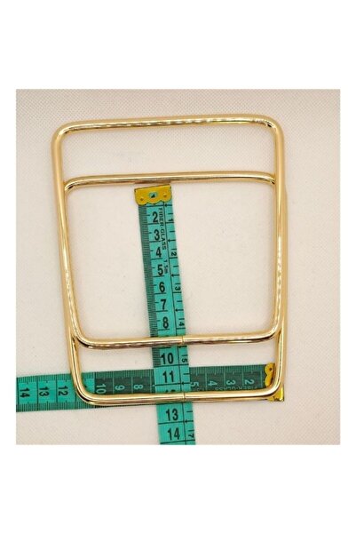 Metal Τετράγωνη λαβή τσάντας (κίτρινη)