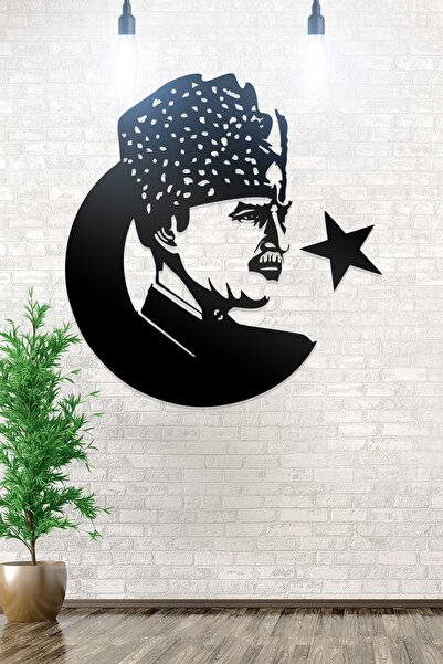 AHWALL Διακοσμητικό Ξύλινο Τραπέζι με Φιγούρες Ατατούρκ και Σημαία