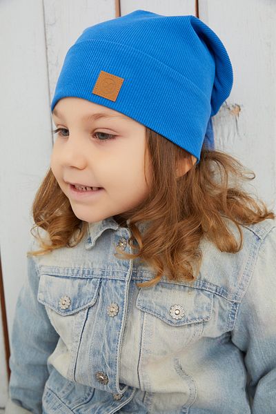 Babygiz Κοριτσάκι Παιδί Μπλε Καπέλο Beanie Χειροποίητο Άνετο και Φιλικό προς το Δέρμα 100% Βαμβακερή Καμιζόλα