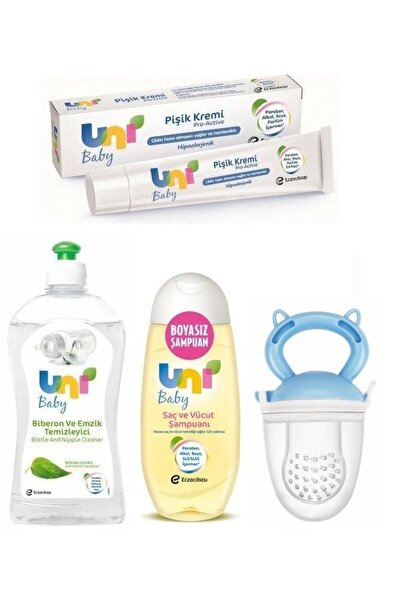 Uni Baby Biberon Ve Emzik Temizleyici 500 Ml+doğal Içerikli Şampuan+pişik Kre...