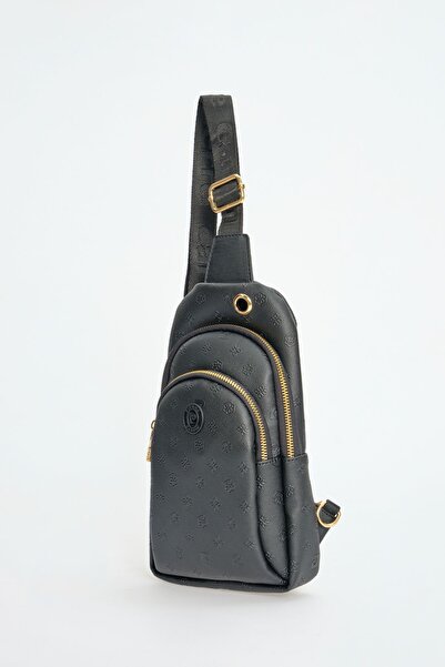 Pierre Cardin Damen-Umhängetasche mit schwarzem Aufdruck 05PO22Y1535