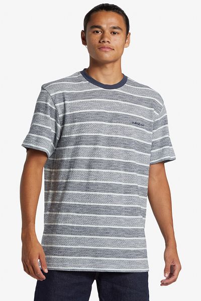 Quiksilver Koszulka męska z krótkim rękawem - Tkanina bawełniana w paski, 200 g/m2