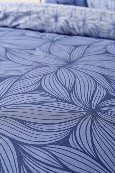 Doqu Home Ranforce Palmera Постільна білизна - Двоспальне ліжко, темно-синє