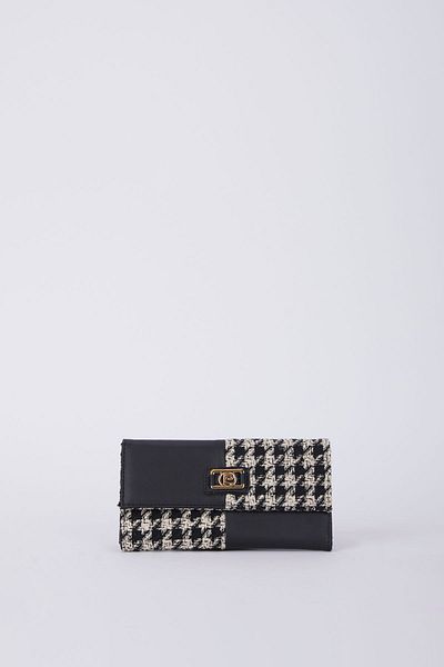 Pierre Cardin Tweed Black Women's Portfolio & Clutch Bag 06PO23Y1416