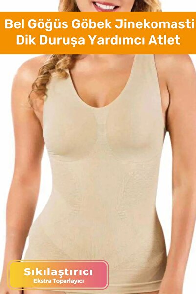 Pastimore Premium Bel Göğüs Göbek Jinekomasti Toparlayıcı Kadın Extra Göbek S...