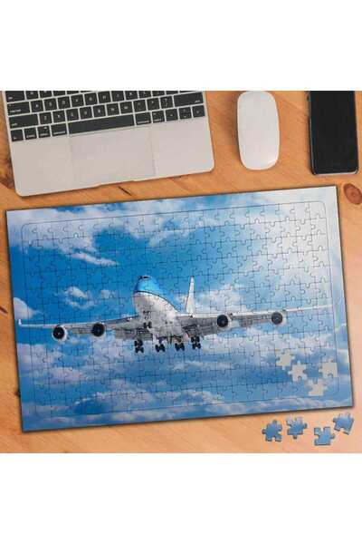 Genel Markalar Mavi Gökyüzünde Süzülen Uçak 240 Parça Puzzle Yapboz-19706489